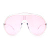 Super Oversized Curved Top Shield Racer Plastic Fashion Sunglasses