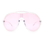 Super Oversized Curved Top Shield Racer Plastic Fashion Sunglasses