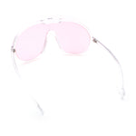 Super Oversized Curved Top Shield Racer Plastic Fashion Sunglasses