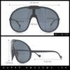 Super Oversized Curved Top Shield Racer Plastic Fashion Sunglasses