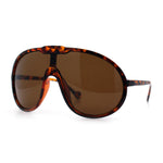 Super Oversized Curved Top Shield Racer Plastic Fashion Sunglasses