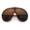 Super Oversized Curved Top Shield Racer Plastic Fashion Sunglasses