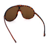 Super Oversized Curved Top Shield Racer Plastic Fashion Sunglasses