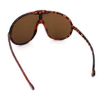 Super Oversized Curved Top Shield Racer Plastic Fashion Sunglasses