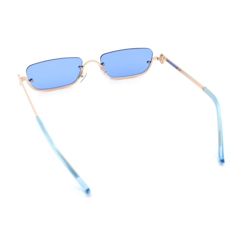 Luxury Bottom Half Rim Metal Frame Rectangle Fashion Sunglasses