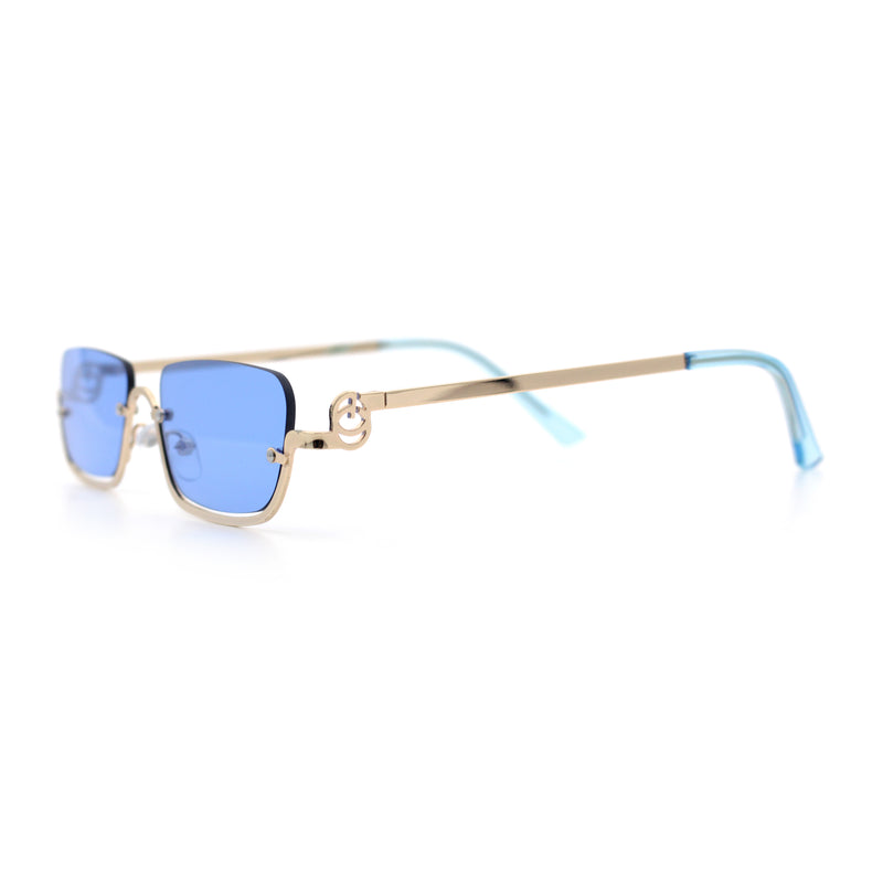 Luxury Bottom Half Rim Metal Frame Rectangle Fashion Sunglasses