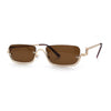 Luxury Bottom Half Rim Metal Frame Rectangle Fashion Sunglasses