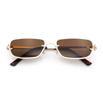 Luxury Bottom Half Rim Metal Frame Rectangle Fashion Sunglasses