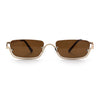 Luxury Bottom Half Rim Metal Frame Rectangle Fashion Sunglasses