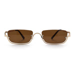 Luxury Bottom Half Rim Metal Frame Rectangle Fashion Sunglasses