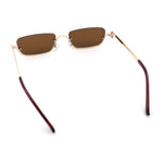 Luxury Bottom Half Rim Metal Frame Rectangle Fashion Sunglasses