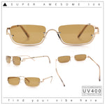 Luxury Bottom Half Rim Metal Frame Rectangle Fashion Sunglasses