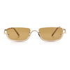 Luxury Bottom Half Rim Metal Frame Rectangle Fashion Sunglasses
