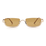 Luxury Bottom Half Rim Metal Frame Rectangle Fashion Sunglasses