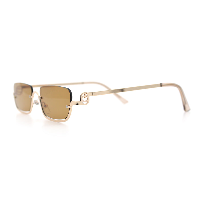 Luxury Bottom Half Rim Metal Frame Rectangle Fashion Sunglasses