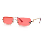 Luxury Bottom Half Rim Metal Frame Rectangle Fashion Sunglasses
