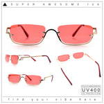 Luxury Bottom Half Rim Metal Frame Rectangle Fashion Sunglasses