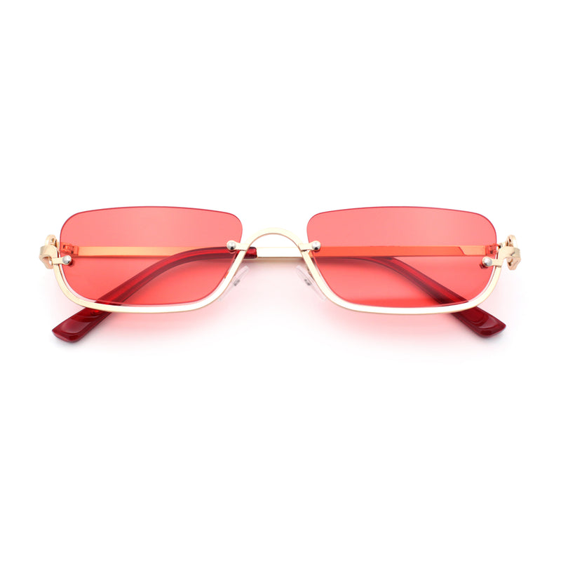 Luxury Bottom Half Rim Metal Frame Rectangle Fashion Sunglasses