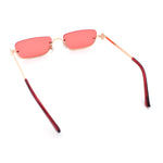 Luxury Bottom Half Rim Metal Frame Rectangle Fashion Sunglasses
