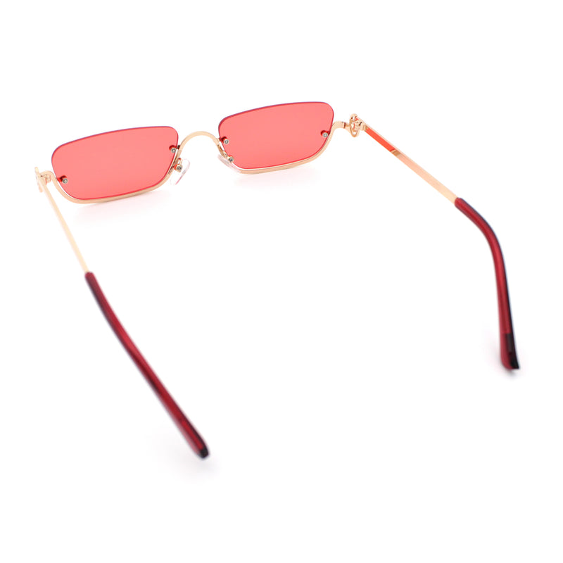 Luxury Bottom Half Rim Metal Frame Rectangle Fashion Sunglasses
