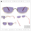 Luxury Bottom Half Rim Metal Frame Rectangle Fashion Sunglasses