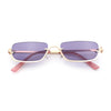 Luxury Bottom Half Rim Metal Frame Rectangle Fashion Sunglasses