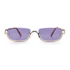 Luxury Bottom Half Rim Metal Frame Rectangle Fashion Sunglasses