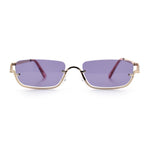 Luxury Bottom Half Rim Metal Frame Rectangle Fashion Sunglasses