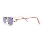 Luxury Bottom Half Rim Metal Frame Rectangle Fashion Sunglasses