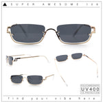 Luxury Bottom Half Rim Metal Frame Rectangle Fashion Sunglasses