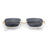 Luxury Bottom Half Rim Metal Frame Rectangle Fashion Sunglasses