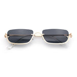 Luxury Bottom Half Rim Metal Frame Rectangle Fashion Sunglasses