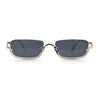 Luxury Bottom Half Rim Metal Frame Rectangle Fashion Sunglasses