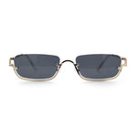 Luxury Bottom Half Rim Metal Frame Rectangle Fashion Sunglasses