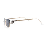 Luxury Bottom Half Rim Metal Frame Rectangle Fashion Sunglasses