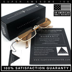 Luxury Bottom Half Rim Metal Frame Rectangle Fashion Sunglasses