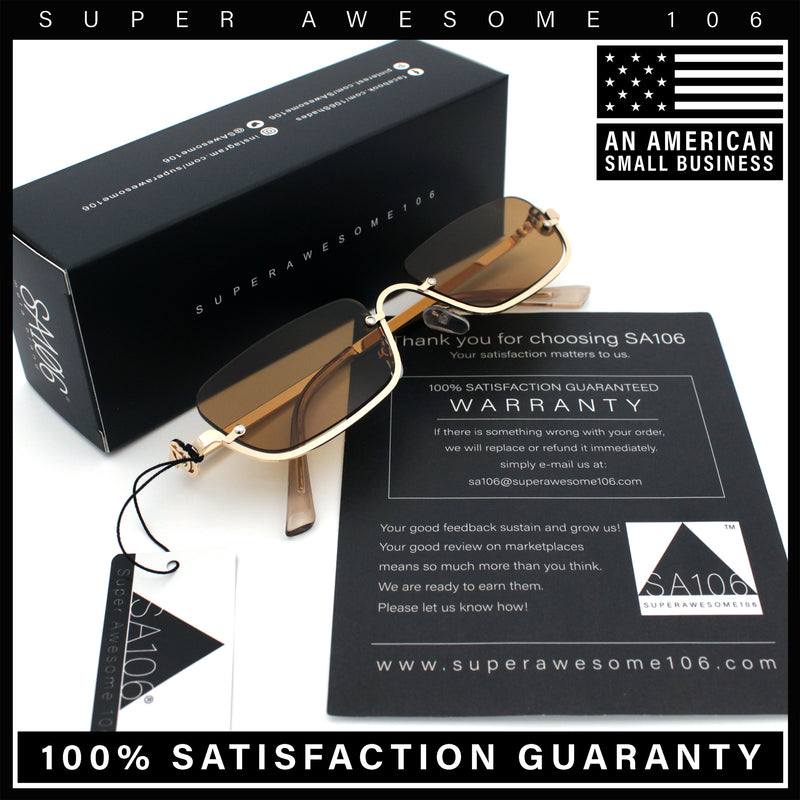 Luxury Bottom Half Rim Metal Frame Rectangle Fashion Sunglasses