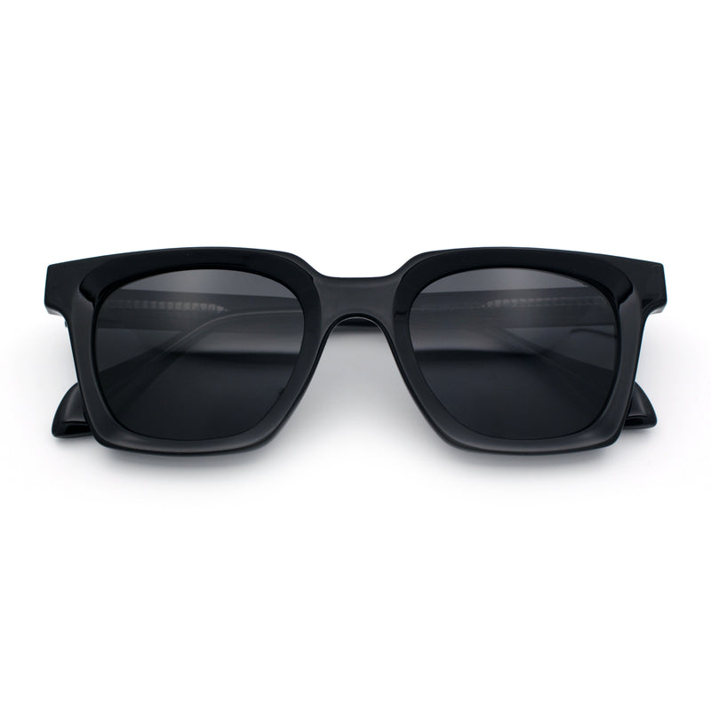 Polarized Beveled Thick Horn Rim Retro Hipster Gentlemanly Sunglasses
