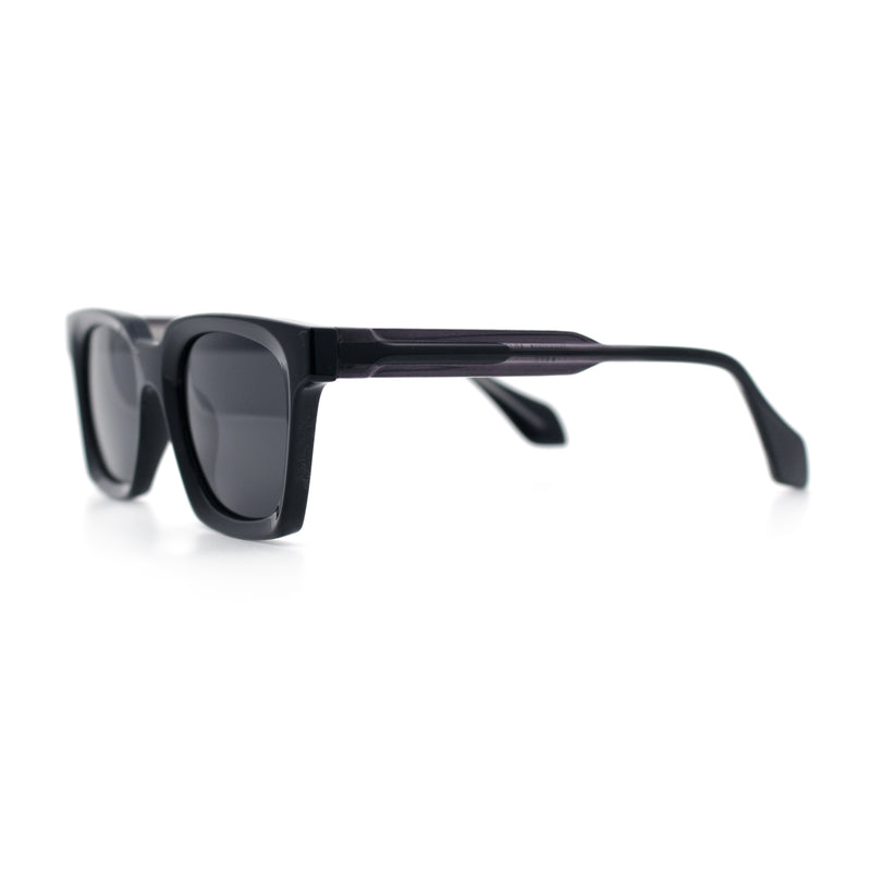 Polarized Beveled Thick Horn Rim Retro Hipster Gentlemanly Sunglasses