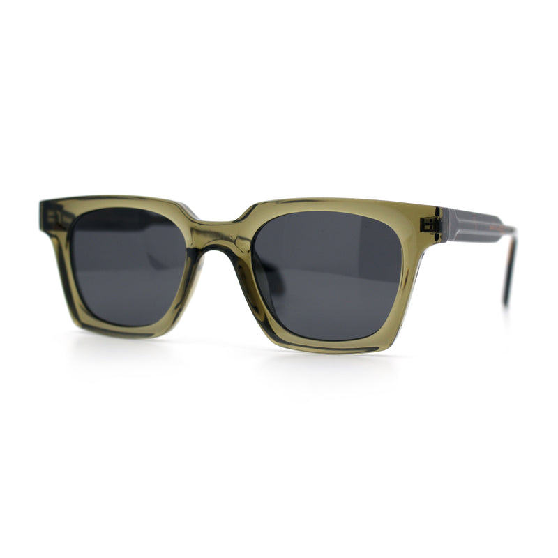Polarized Beveled Thick Horn Rim Retro Hipster Gentlemanly Sunglasses