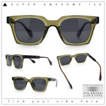 Polarized Beveled Thick Horn Rim Retro Hipster Gentlemanly Sunglasses
