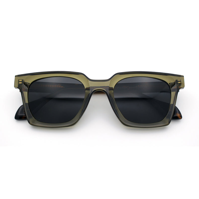 Polarized Beveled Thick Horn Rim Retro Hipster Gentlemanly Sunglasses