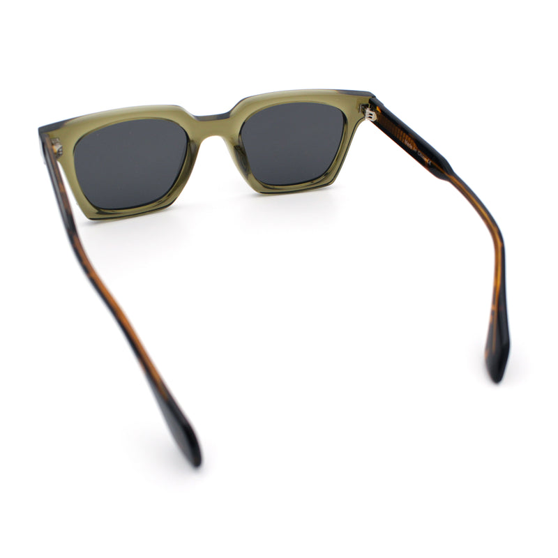 Polarized Beveled Thick Horn Rim Retro Hipster Gentlemanly Sunglasses
