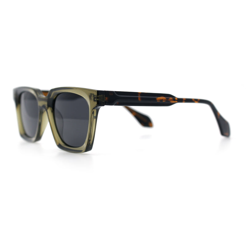 Polarized Beveled Thick Horn Rim Retro Hipster Gentlemanly Sunglasses