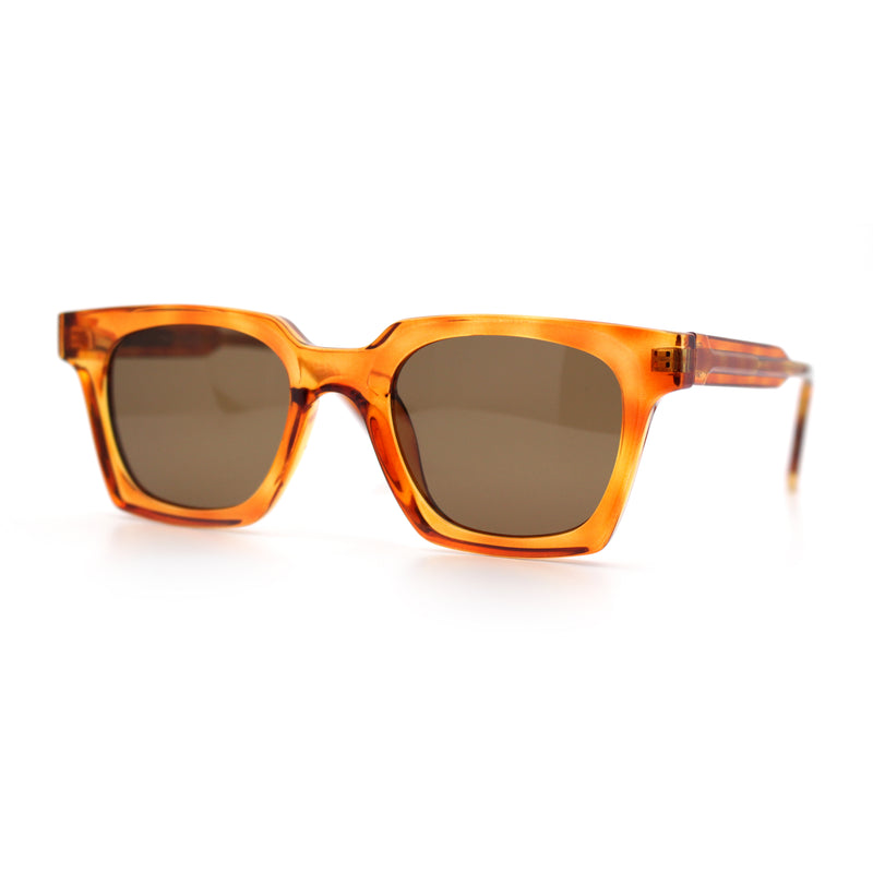 Polarized Beveled Thick Horn Rim Retro Hipster Gentlemanly Sunglasses
