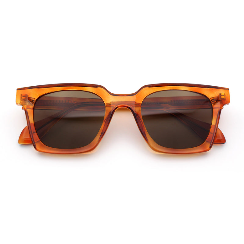 Polarized Beveled Thick Horn Rim Retro Hipster Gentlemanly Sunglasses