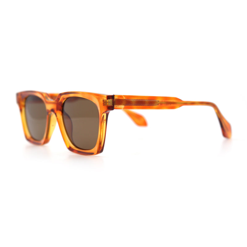 Polarized Beveled Thick Horn Rim Retro Hipster Gentlemanly Sunglasses
