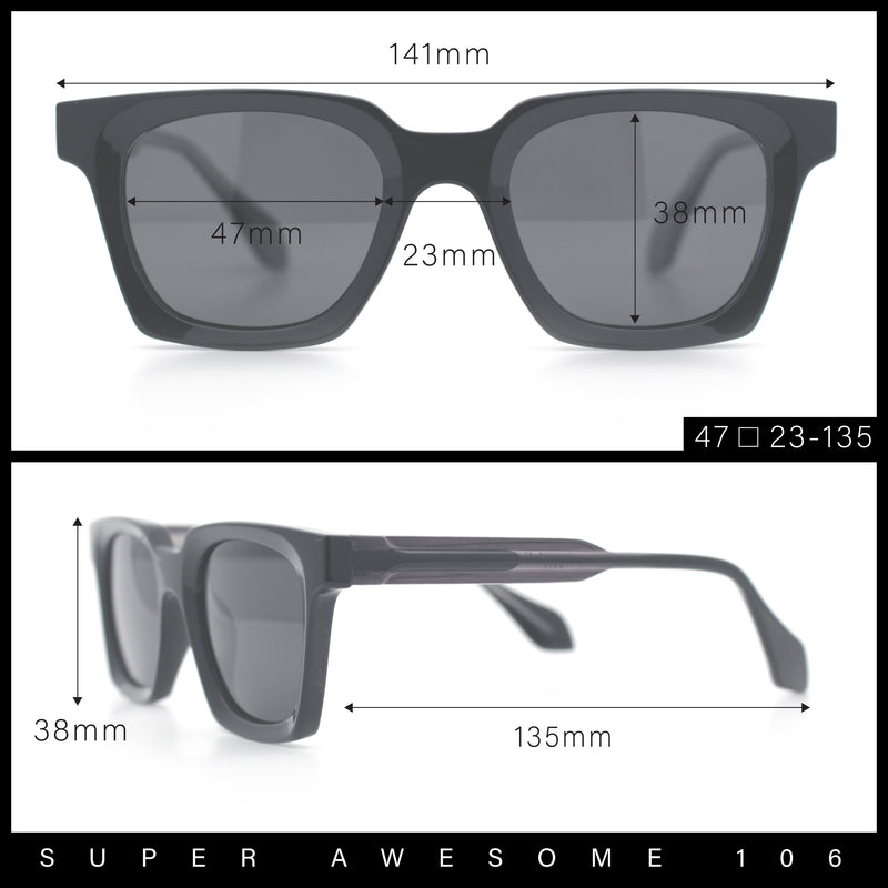 Polarized Beveled Thick Horn Rim Retro Hipster Gentlemanly Sunglasses