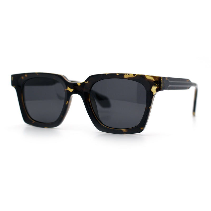 Polarized Beveled Thick Horn Rim Retro Hipster Gentlemanly Sunglasses