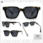 Polarized Beveled Thick Horn Rim Retro Hipster Gentlemanly Sunglasses